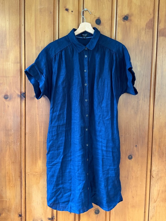 J. Crew Dresses & Skirts - J. Crew Capitaine Shirtdress in Navy Baird McNutt Linen - Medium